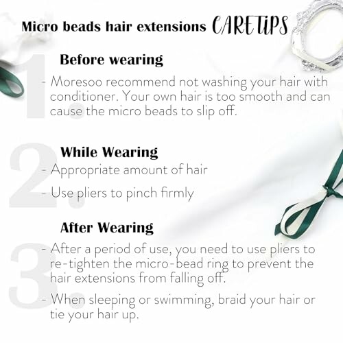 Micro beads hair extensions care tips guide.